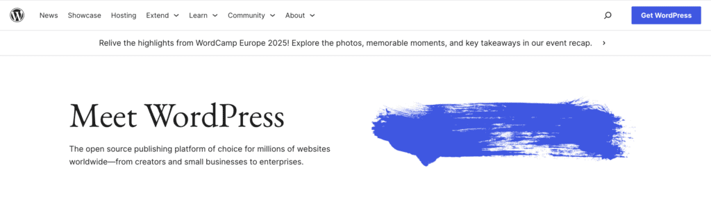 WordPress.org homepage